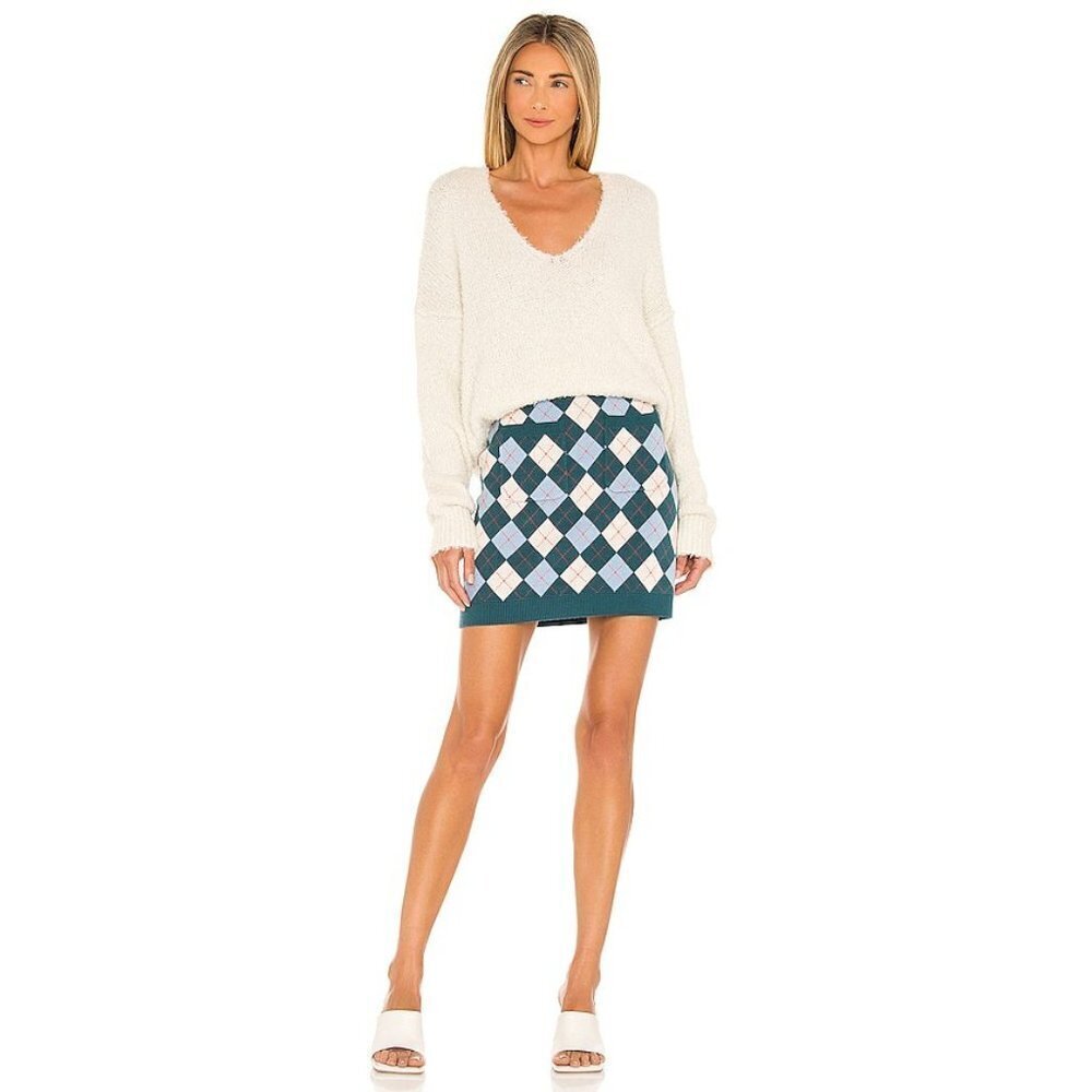 NWT Free People cream off-white fuzzy textured knit slouchy sweater, XS